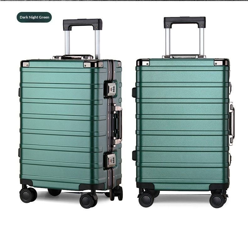 24-inch Aluminum-frame Rolling Suitcase With Multi-directional Wheels And Large Capacity