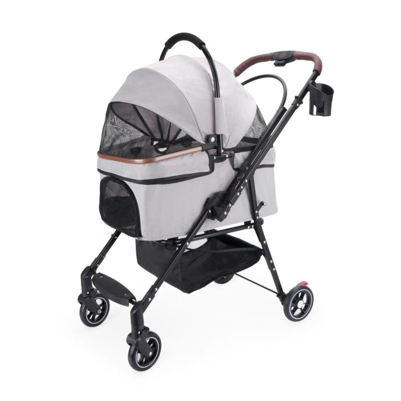 4-Wheel Foldable Pet Stroller for Dogs & Cats  360° Rotating Wheels, Separable Carrier & Travel Bag for Small Animals