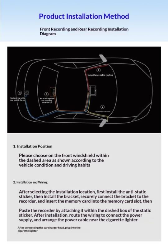 4K Dual Front & Rear Dash Cam, High Definition Car DVR Recorder