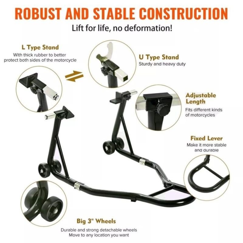 500KG Motorcycle Stand Paddock Heavy Duty Rear Wheel Lift Motorbike Carrier