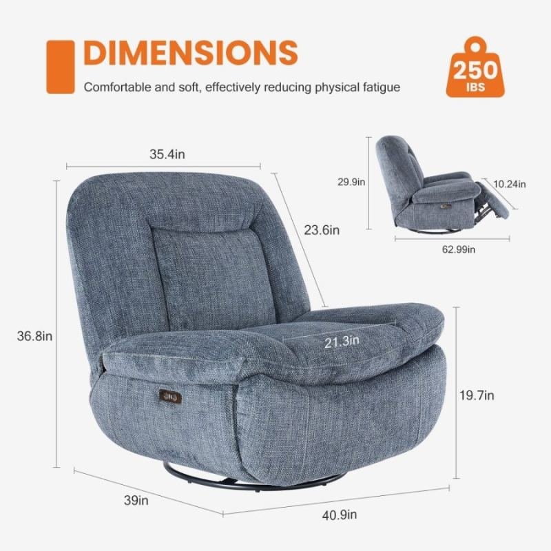 Armless Swivel Rocker Chair, Faux Leather With Footrest, 360 Rotating Rocking Chair For Bedroom And Office