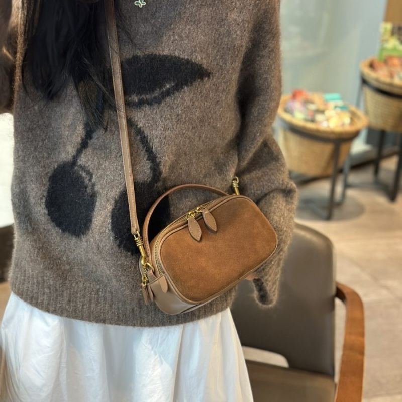 Customizable Matte Cowhide Camera Bag And Bowling Bag, Popular In Europe And America, Premium Leather Boston Bag
