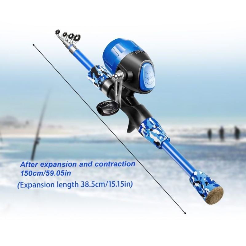 Fishing Rod – Telescopic Rod And Reel Set – Fishing Accessories, Bait, Carrying Case, Complete Fishing Set – Ideal For Beginners, Family Outings, And Christmas Gifts