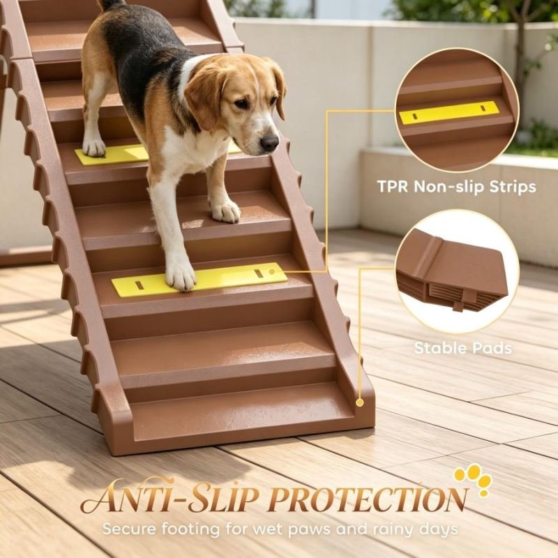 Foldable Dog Stairs Ramp for Car Truck SUV, for Large Medium Small Dogs