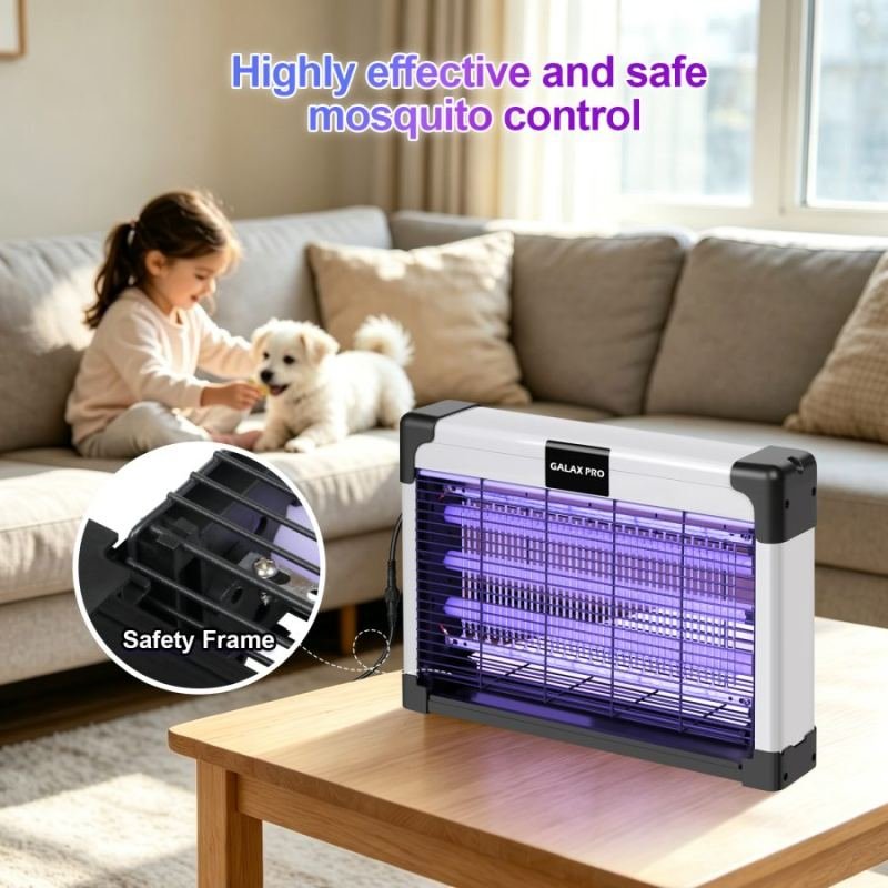 GALAX PRO 3000V Electric Fly Zapper,8W 395nm UV Light Trap,Indoor&Outdoor Physical Pest Control,IPX4 Waterproof,solar & USB Dual Charging,auto Night Start,for Living Room,Kitchen,Garden Yard