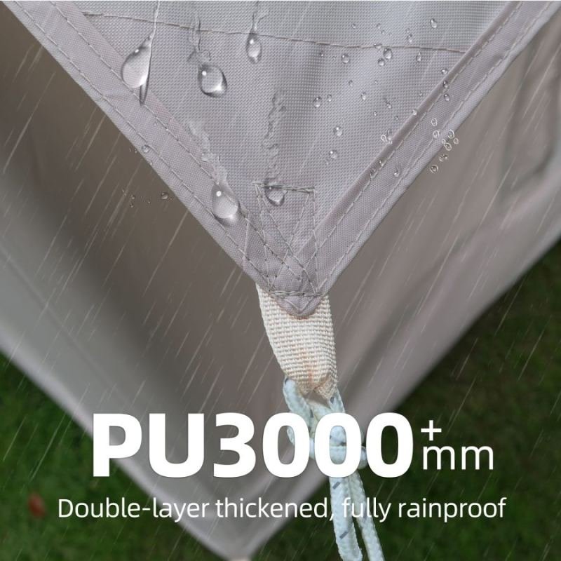Inflatable Camping Tents with Hand Pump, Air Glamping Tents, Easy Setup Waterproof and Windproof Blow up Tent, 4 Seasons Oxford Cabin Tent with Mesh & Chimney Window.