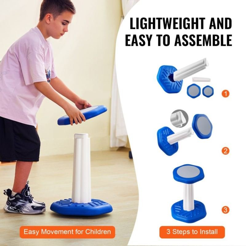 Kids Wobble Chair (17.7-inch High), Active Chair With Sponge Cushion, Wobble Stool Improves Focus, Posture And Calm Children, Ideal For Schools And Home, Age 7-14, Blue