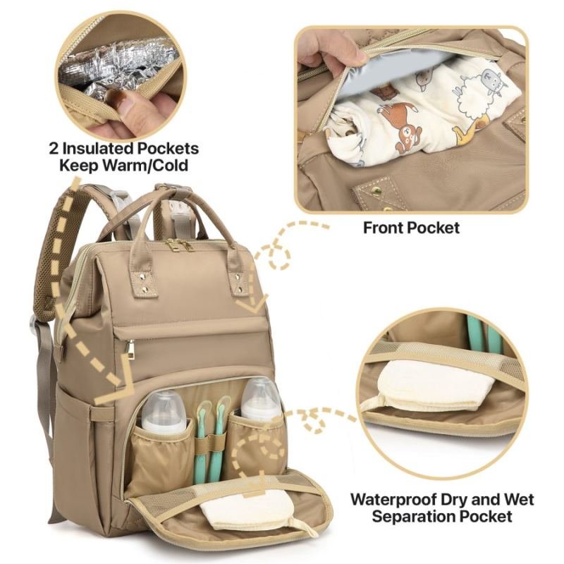Large-capacity Moms Diaper Stroller Hanging Bag, Insulated