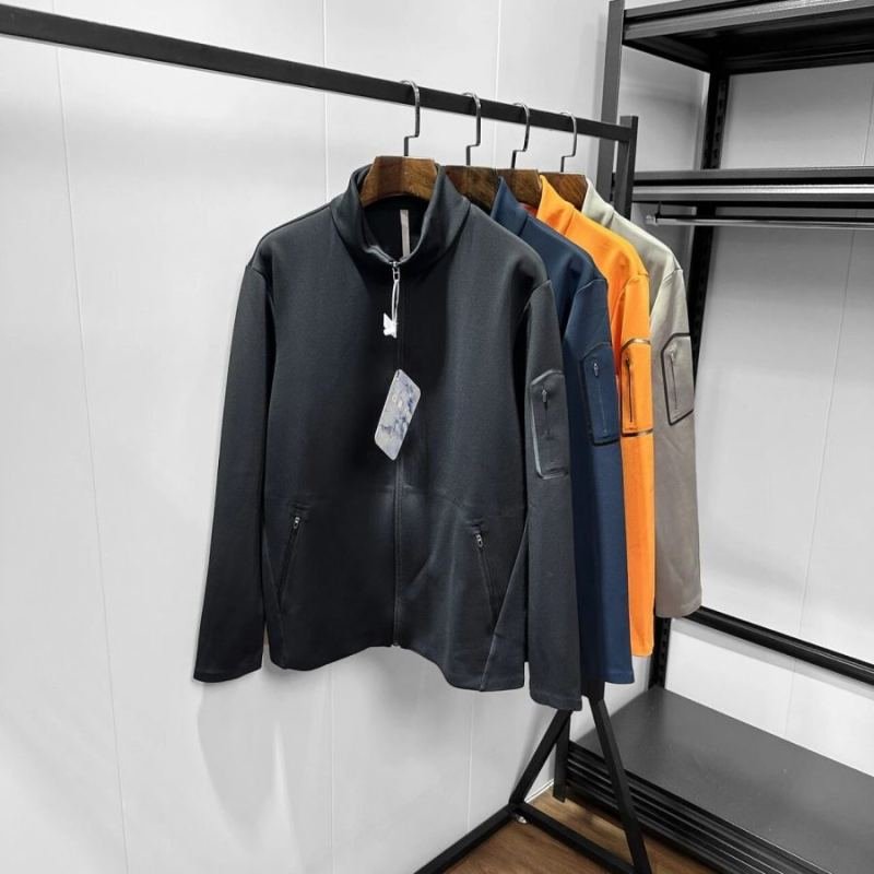Men's Seamless Bonded Zip Up Jacket High Density Knit Stand Collar Casual Light Business Outerwear Slim Athletic Windbreaker For Spring Autumn