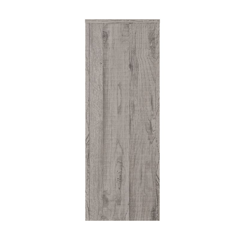 Modern Grey Wood Grain Console Table, Particle Board Entryway Table with Storage Drawer, Hollow Oval Cutout Narrow Sofa Accent Table for Hall Foyer Living Room Decor, 11.8D×63W×31.5H Inch