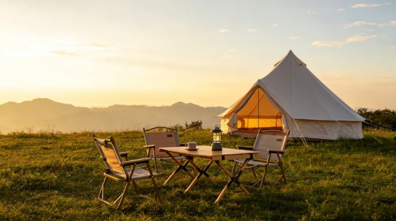 Oxford Bell Tent for Family Camping - Spacious 9.8ft Yurt with Stove Jack, Large Glamping Tents for 3-4 People, 4 Season Oxford Hot Tent Shelter  Beige
