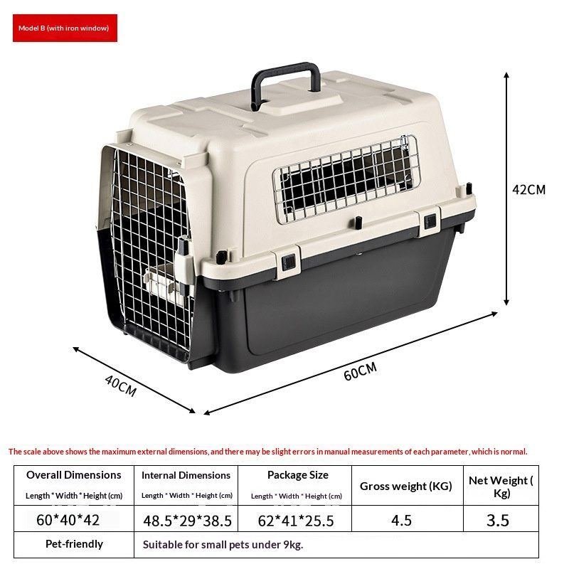 Pet Carrier With Wheels IATA Airline Approved Double Security Locks With Wire Door And Side Windows