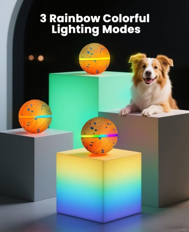 Smart Interactive Dog Toy Balls, Automatic Moving Ball For Puppy, Medium And Large Dogs, ETPU Material, Motion Activated Rolling & Rotating Bouncy Toy For Dog Enrichment & Stimulation